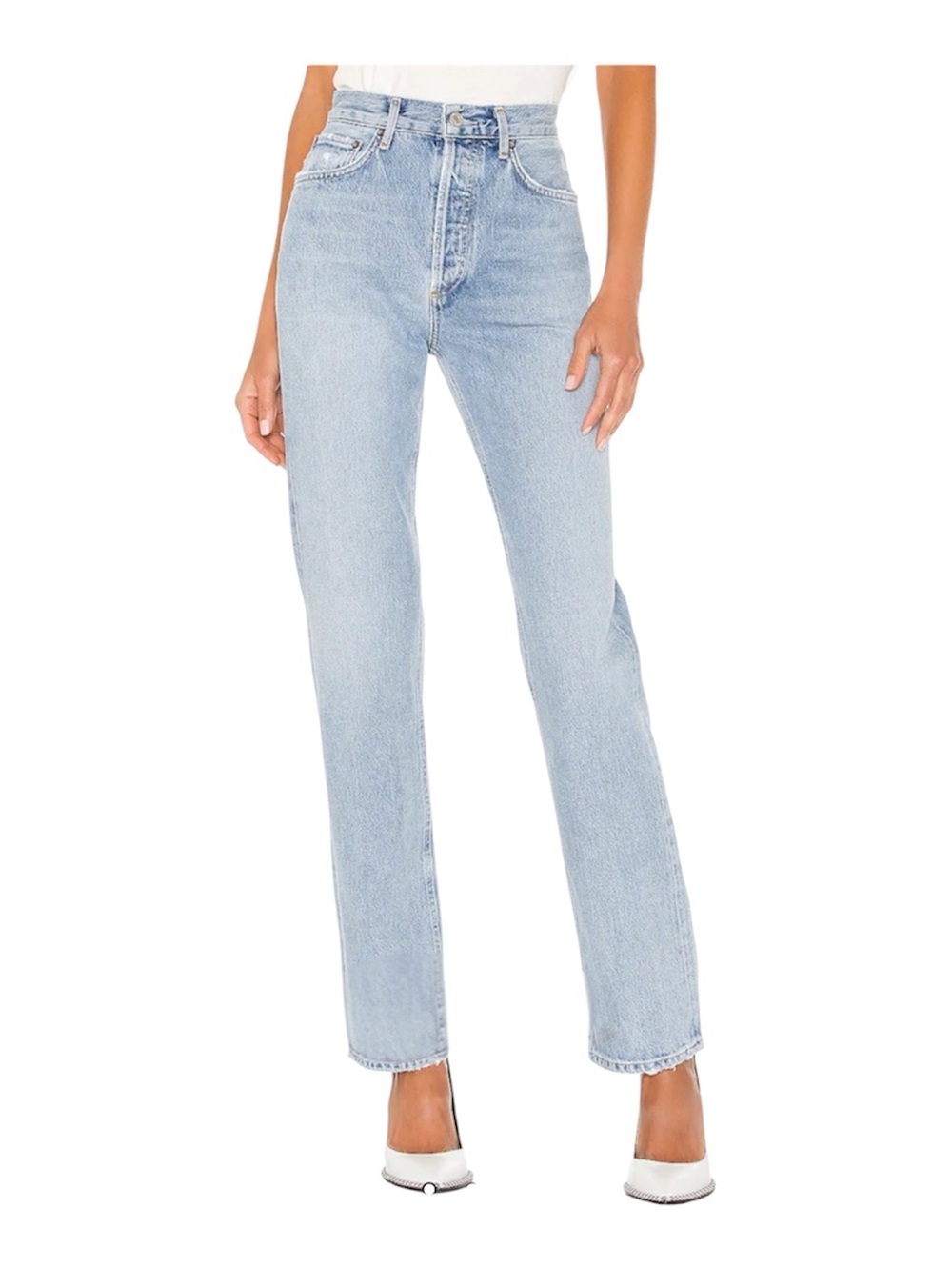 Agolde Lana Straight Leg Jean- Light Blue Wash Size 25